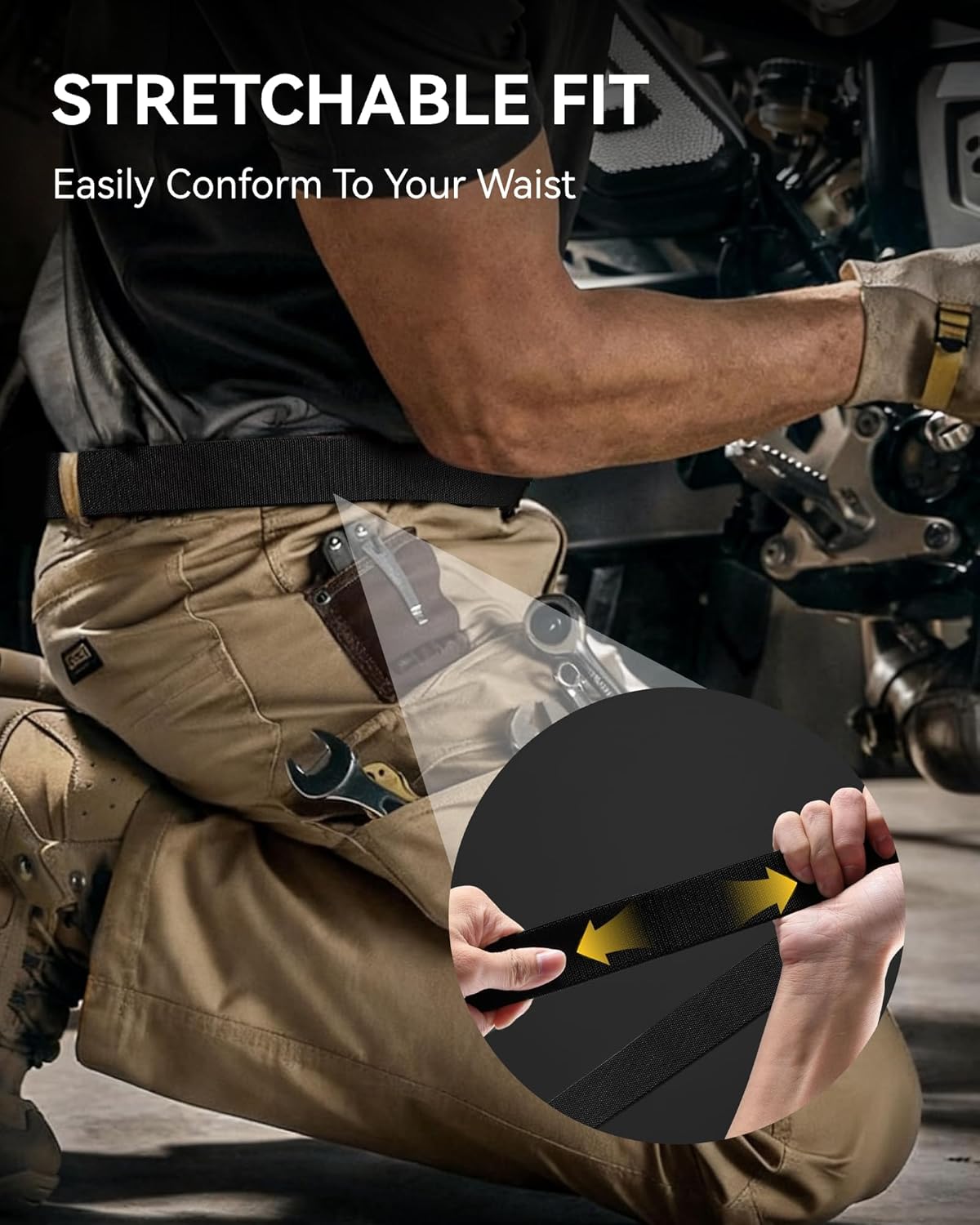 CHAOREN Ratchet Belt Replacement Strap 1 3/8”, Leather Belt Strap for 40MM Slide Click Buckle - Image 5