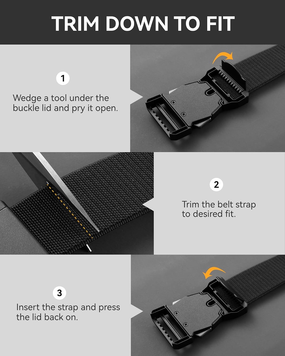 CHAOREN Ratchet Belt Replacement Strap 1 3/8”, Leather Belt Strap for 40MM Slide Click Buckle - Image 6